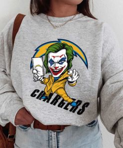 T Sweatshirt Women 1 DSBN283 Joker Smile Los Angeles Chargers T Shirt