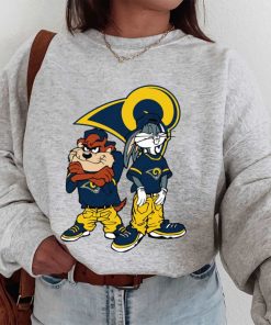 T Sweatshirt Women 1 DSBN293 Looney Tunes Bugs And Taz Los Angeles Rams T Shirt
