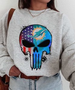 T Sweatshirt Women 1 DSBN316 Punisher Skull Miami Dolphins T Shirt