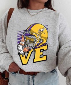 T Sweatshirt Women 1 DSBN326 Love Sign Minnesota Vikings T Shirt