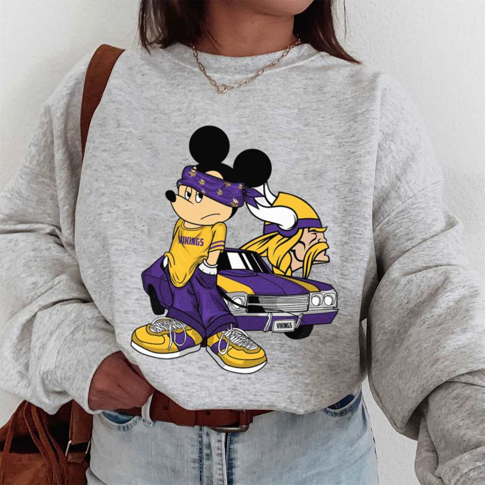 Mickey Gangster And Car Minnesota Vikings T-Shirt