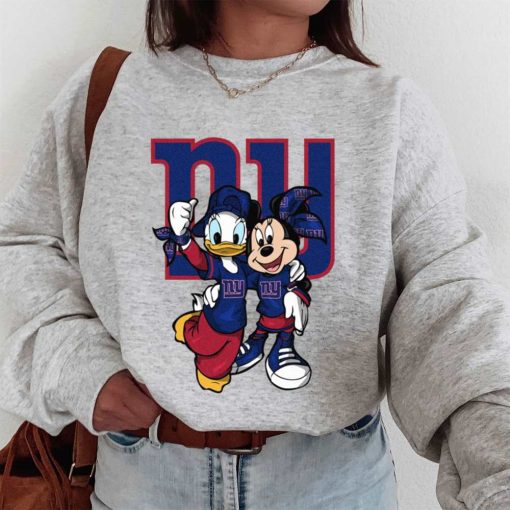 T Sweatshirt Women 1 DSBN376 Minnie And Daisy Duck Fans New York Giants T Shirt