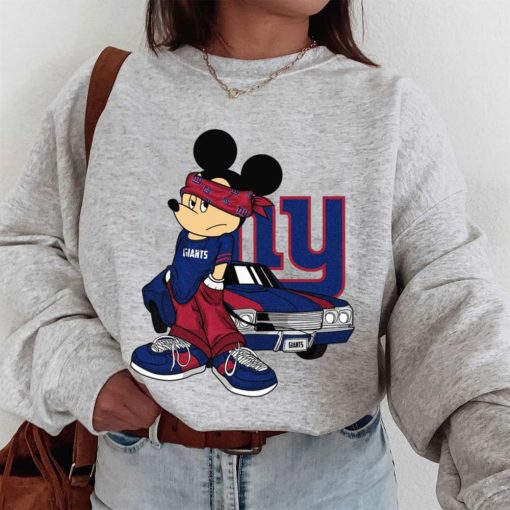 T Sweatshirt Women 1 DSBN380 Mickey Gangster And Car New York Giants T Shirt