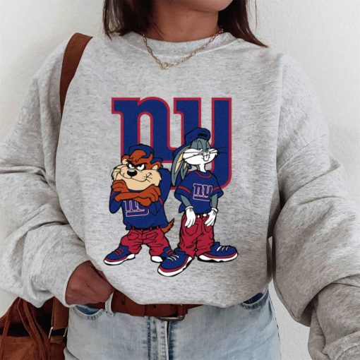 T Sweatshirt Women 1 DSBN384 Looney Tunes Bugs And Taz New York Giants T Shirt