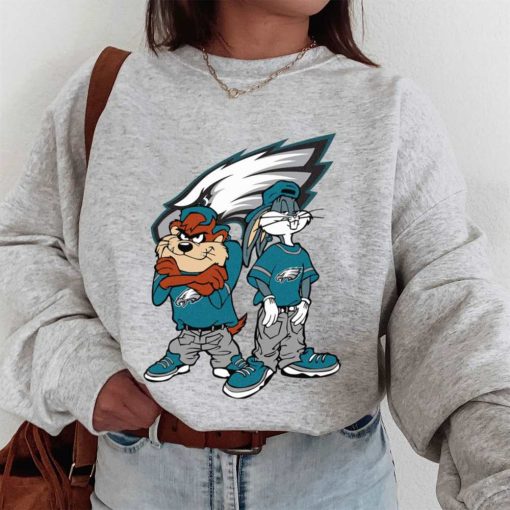 T Sweatshirt Women 1 DSBN404 Looney Tunes Bugs And Taz Philadelphia Eagles T Shirt