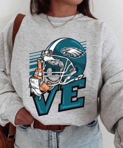 T Sweatshirt Women 1 DSBN406 Love Sign Philadelphia Eagles T Shirt