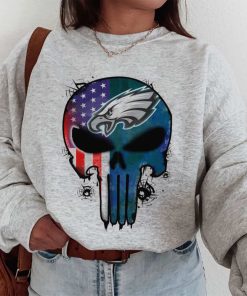 T Sweatshirt Women 1 DSBN409 Punisher Skull Philadelphia Eagles T Shirt