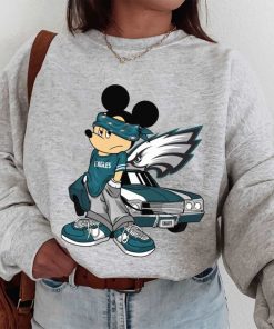 T Sweatshirt Women 1 DSBN416 Mickey Gangster And Car Philadelphia Eagles T Shirt