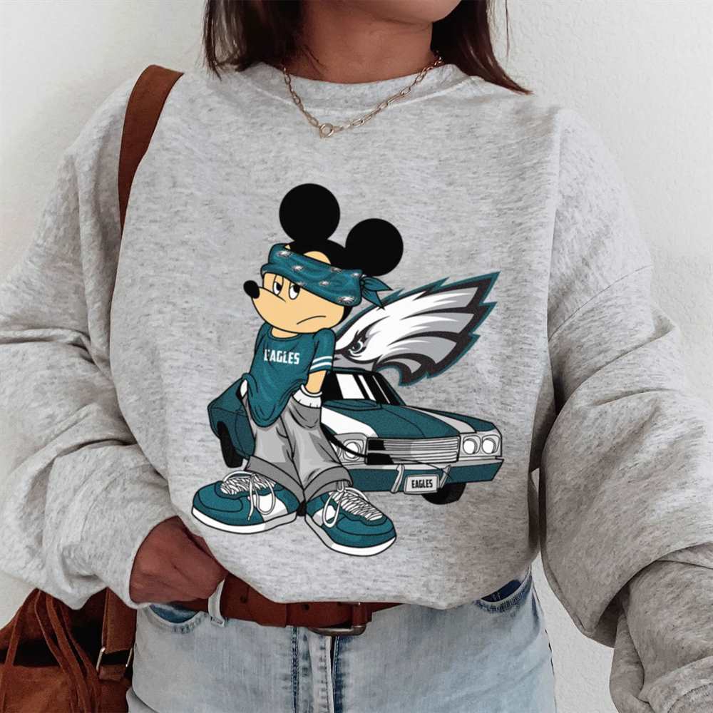 Mickey Gangster And Car Philadelphia Eagles T-Shirt