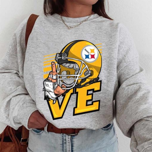 T Sweatshirt Women 1 DSBN426 Love Sign Pittsburgh Steelers T Shirt