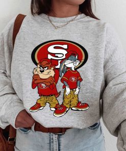 T Sweatshirt Women 1 DSBN442 Looney Tunes Bugs And Taz San Francisco 49Ers T Shirt