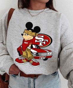 T Sweatshirt Women 1 DSBN445 Mickey Gangster And Car San Francisco 49Ers T Shirt
