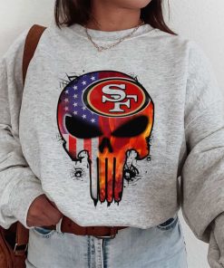 T Sweatshirt Women 1 DSBN446 Punisher Skull San Francisco 49Ers T Shirt