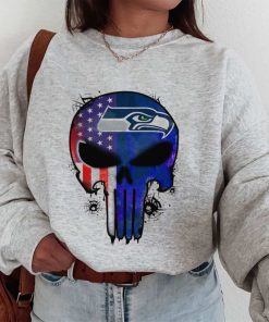 T Sweatshirt Women 1 DSBN456 Punisher Skull Seattle Seahawks T Shirt