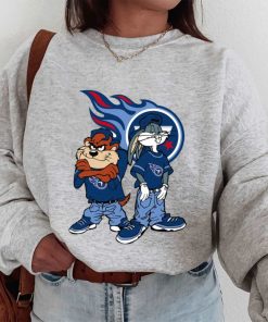 T Sweatshirt Women 1 DSBN485 Looney Tunes Bugs And Taz Tennessee Titans T Shirt