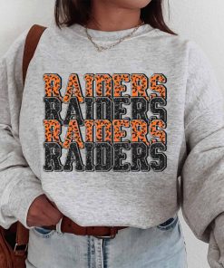 T Sweatshirt Women 1 TSBN126 Raiders Team Repeat Leopard Las Vegas Raiders T Shirt