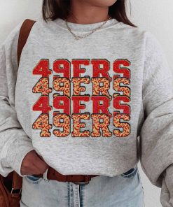 T Sweatshirt Women 1 TSBN127 49ers Team Repeat Leopard San Francisco 49ers T Shirt 1
