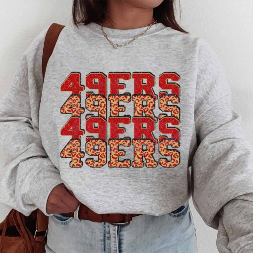 T Sweatshirt Women 1 TSBN127 49ers Team Repeat Leopard San Francisco 49ers T Shirt 1