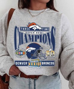 T Sweatshirt Women 1 TSBN162 Three Time Super Bowl Champions Denver Broncos T Shirt