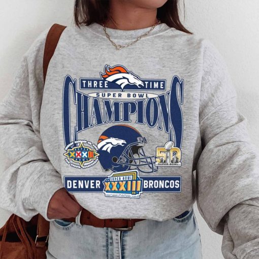T Sweatshirt Women 1 TSBN162 Three Time Super Bowl Champions Denver Broncos T Shirt