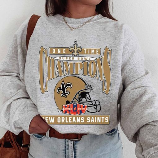 T Sweatshirt Women 1 TSBN164 One Time Super Bowl Champions New Orleans Saints T Shirt