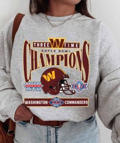 T Sweatshirt Women 1 TSBN170 Three Time Super Bowl Champions Washington Commanders T Shirt