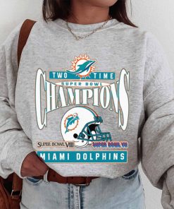 T Sweatshirt Women 1 TSBN171 Two Time Super Bowl Champions Miami Dolphins T Shirt