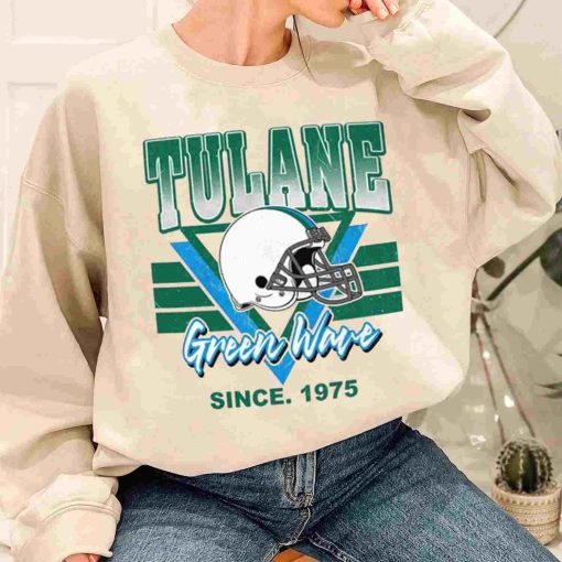 T Sweatshirt Women 1 TSNCAA08 Tulane Green Wave Vintage Team University College NCAA Football T Shirt