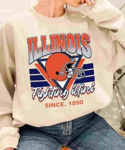 T Sweatshirt Women 1 TSNCAA12 Illinois Fighting Illini Vintage Team University College NCAA Football T Shirt