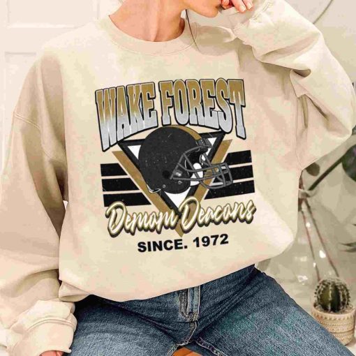 T Sweatshirt Women 1 TSNCAA15 Wake Forest Demon Deacons Vintage Team University College NCAA Football T Shirt