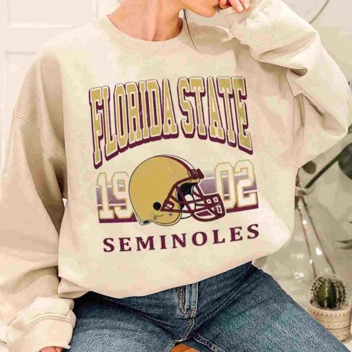 T Sweatshirt Women 1 TSNCAA39 Florida State Seminoles Retro Helmet University College NCAA Football T Shirt