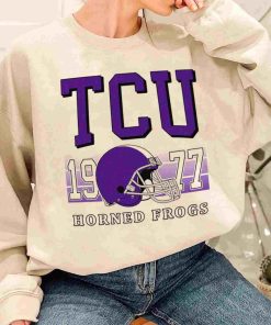 T Sweatshirt Women 1 TSNCAA45 Tcu Horned Frogs Retro Helmet University College NCAA Football T Shirt