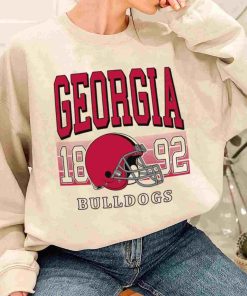T Sweatshirt Women 1 TSNCAA46 Georgia Bulldogs Retro Helmet University College NCAA Football T Shirt