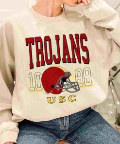 T Sweatshirt Women 1 TSNCAA48 Usc Trojans Retro Helmet University College NCAA Football T Shirt