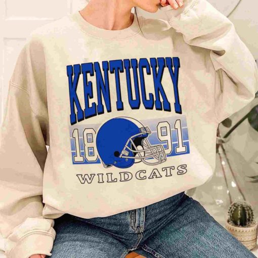 T Sweatshirt Women 1 TSNCAA51 Kentucky Wildcats Retro Helmet University College NCAA Football T Shirt