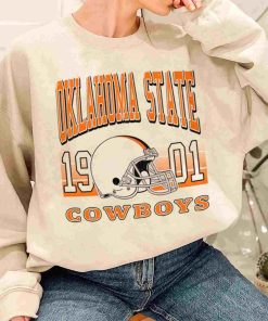 T Sweatshirt Women 1 TSNCAA52 Oklahoma State Cowboys Retro Helmet University College NCAA Football T Shirt