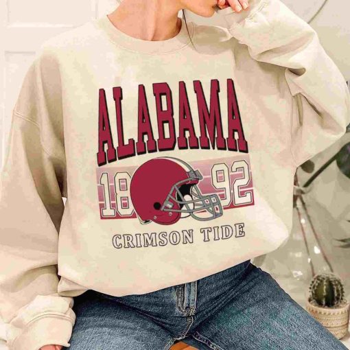 T Sweatshirt Women 1 TSNCAA55 Alabama Crimson Tide Retro Helmet University College NCAA Football T Shirt
