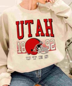 T Sweatshirt Women 1 TSNCAA56 Utah Utes Retro Helmet University College NCAA Football T Shirt 1