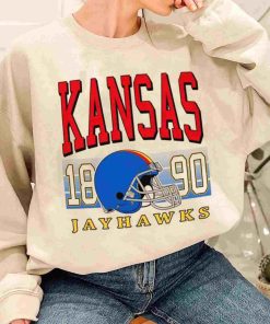 T Sweatshirt Women 1 TSNCAA59 Kansas Jayhawks Retro Helmet University College NCAA Football T Shirt