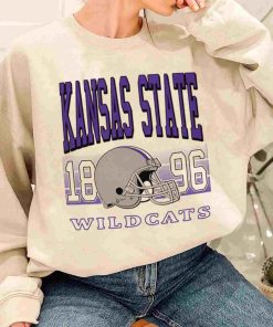 T Sweatshirt Women 1 TSNCAA61 Kansas State Wildcats Retro Helmet University College NCAA Football T Shirt