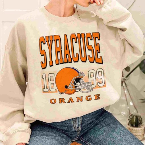 T Sweatshirt Women 1 TSNCAA64 Syracuse Orange Retro Helmet University College NCAA Football T Shirt