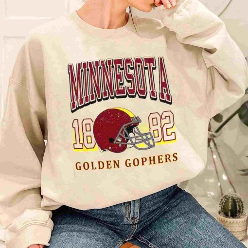 T Sweatshirt Women 1 TSNCAA67 Minnesota Golden Gophers Retro Helmet University College NCAA Football T Shirt