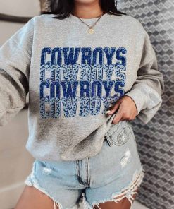 T Sweatshirt Women 2 TSBN125 Cowboys Team Repeat Leopard Dallas Cowboys T Shirt