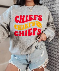 T Sweatshirt Women 2 TSBN128 Chiefs Team Repeat Text Kansas City Chiefs T Shirt 1