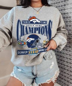 T Sweatshirt Women 2 TSBN162 Three Time Super Bowl Champions Denver Broncos T Shirt