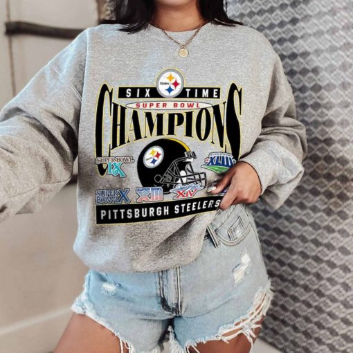 T Sweatshirt Women 2 TSBN163 Six Time Super Bowl Champions Pittsburgh Steelers T Shirt