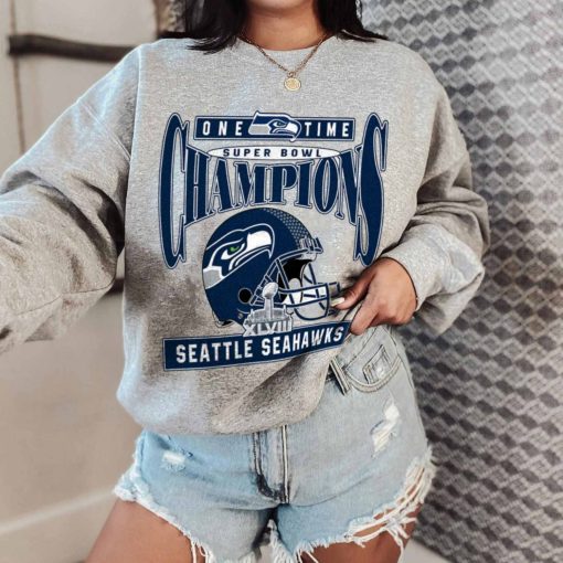 T Sweatshirt Women 2 TSBN165 One Time Super Bowl Champions Seattle Seahawks T Shirt