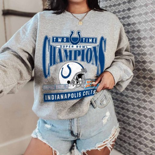 T Sweatshirt Women 2 TSBN167 Two Time Super Bowl Champions Indianapolis Colts T Shirt