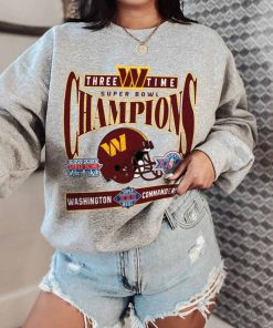 T Sweatshirt Women 2 TSBN170 Three Time Super Bowl Champions Washington Commanders T Shirt