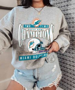 T Sweatshirt Women 2 TSBN171 Two Time Super Bowl Champions Miami Dolphins T Shirt